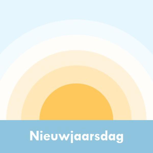 Nieuwjaarsdag zon blue modern-simple