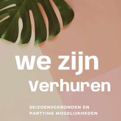 We nemen seizoensarbeiders aan pink modern-simple