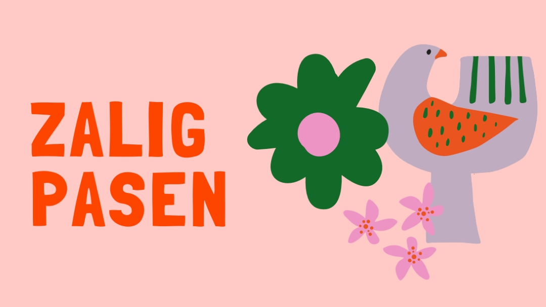 Zalig Pasen pink whimsical-color-block