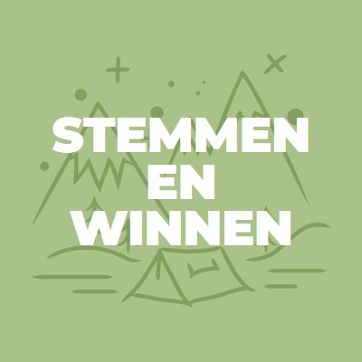 Stemmen en winnen green whimsical-line