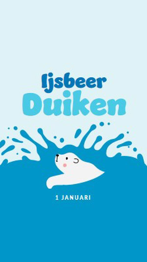 Gelukkige ijsbeer dompeldag blue whimsical-color-block