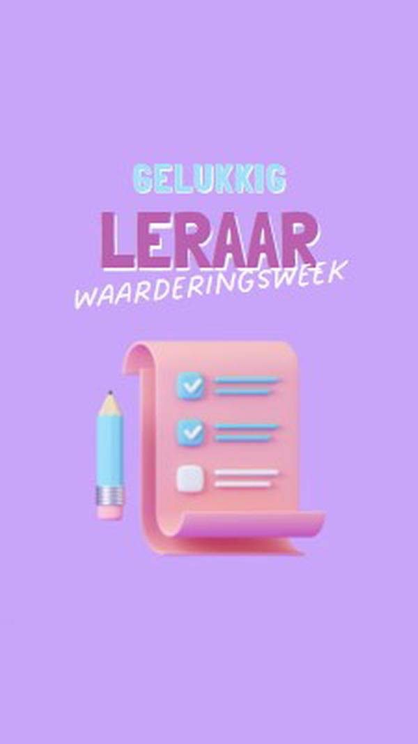 Week van docentwaardering purple whimsical-color-block