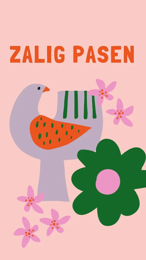 Zalig Pasen pink whimsical-color-block