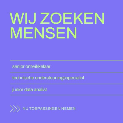 Nu toepassingen gebruiken purple bold,bright,neon,minimal,modern,simple