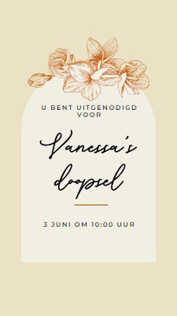 Doop uitnodigen yellow vintage-botanical