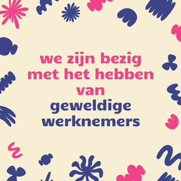 Bedankkaartje aan het werknemersteam blue bright,whimsical,pattern,playful,graphic,frame