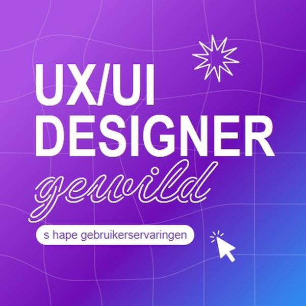 UI/UX Designer gezocht purple bold,playful,digital,grid,neon,gradient
