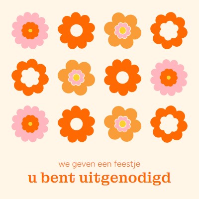 We geven een feestje. orange bold,fun,graphic