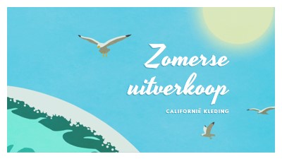 Aankondiging zomeraankondiging blue vintage-retro