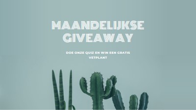 Maandelijkse giveaway-toets green modern-simple