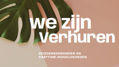 We nemen seizoensarbeiders aan pink modern-simple