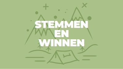 Stemmen en winnen green whimsical-line