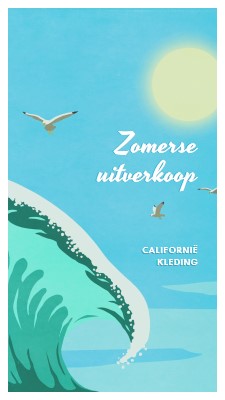 Aankondiging zomeraankondiging blue vintage-retro