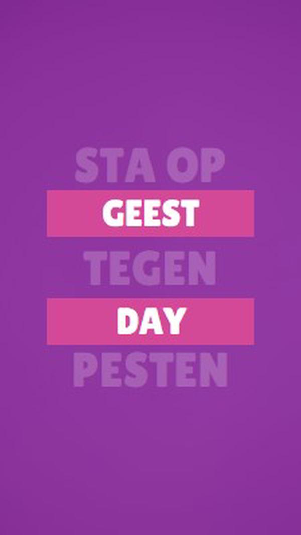 Opstaan tegen pesten purple modern-bold