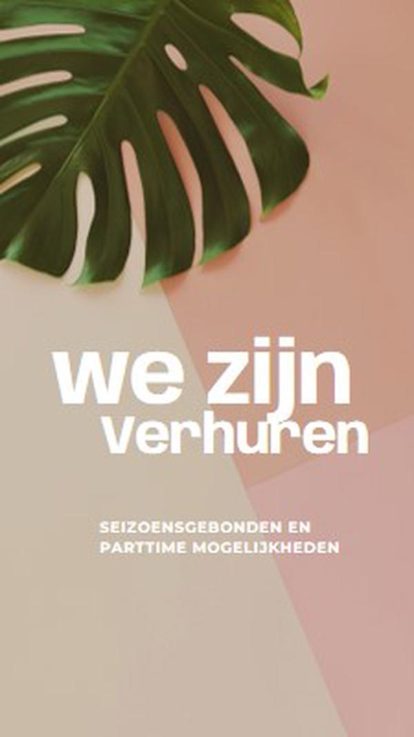 We nemen seizoensarbeiders aan pink modern-simple