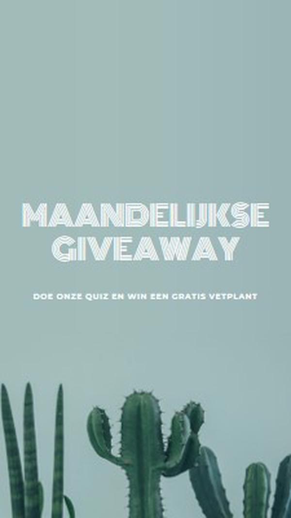 Maandelijkse giveaway-toets green modern-simple