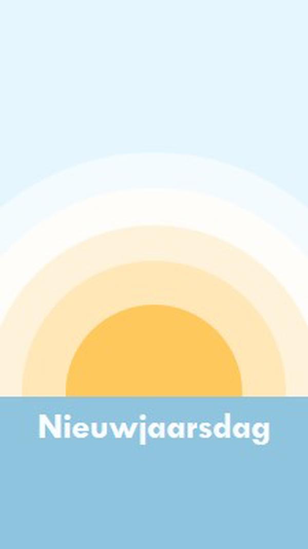 Nieuwjaarsdag zon blue modern-simple