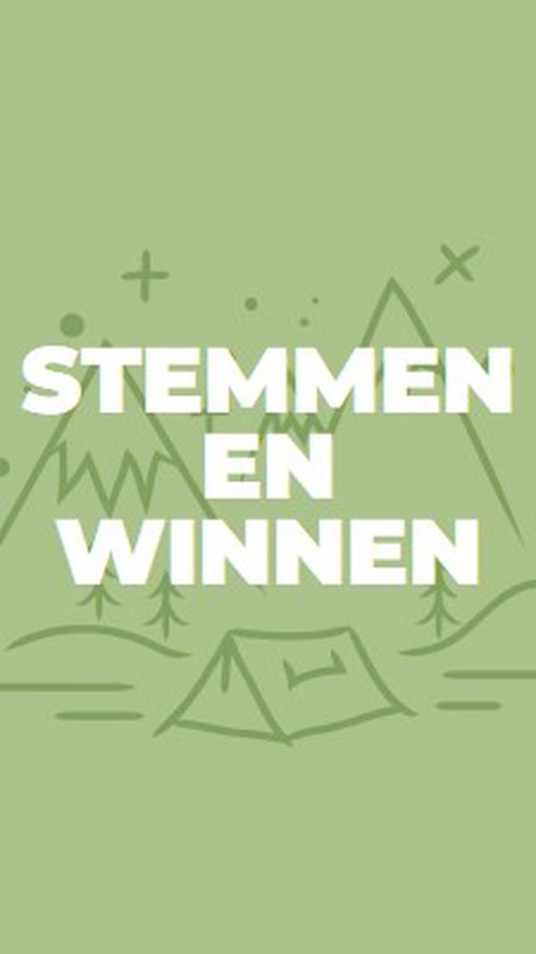 Stemmen en winnen green whimsical-line