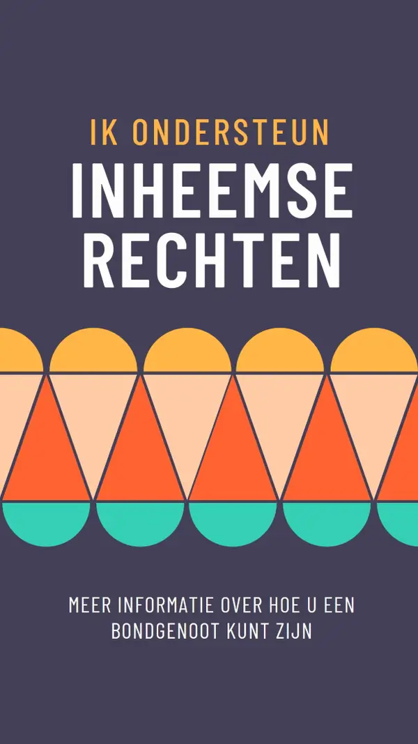 Inheemse rechten ondersteunen blue modern-color-block