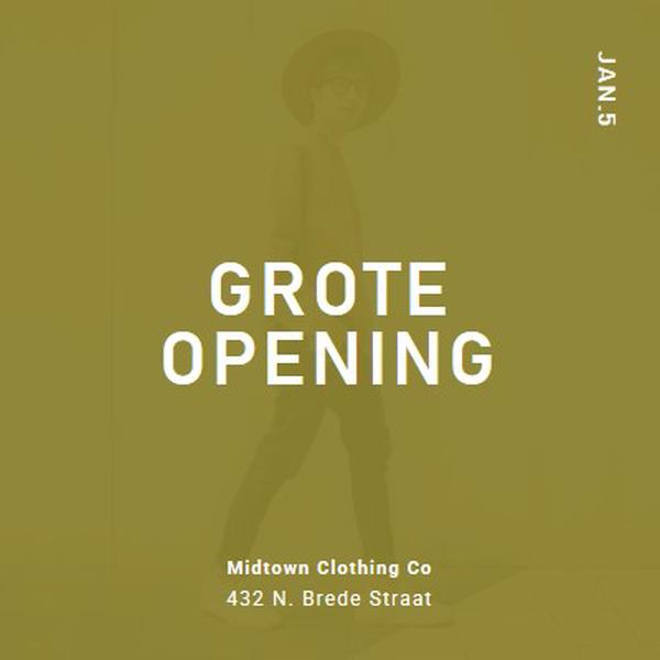 Opening kledingwinkel green modern-bold