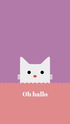 Hallo. red cute,simple,cat,neutral,bright,fun