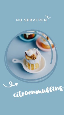 Nu citroenmuffins serveren blue modern,playful,whimsical