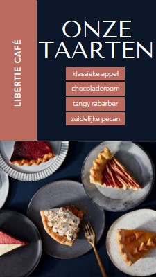 Geniet van onze taarten blue simple,classic,organized