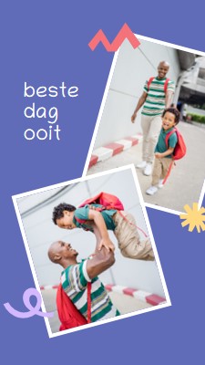 Beste dag ooit purple minimal,whimsical,illustrated,fun,overlapping,squiggle