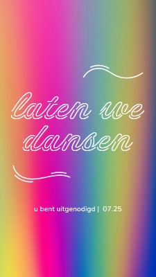 Laten we dansen, je bent uitgenodigd pink bold,bright,typographic