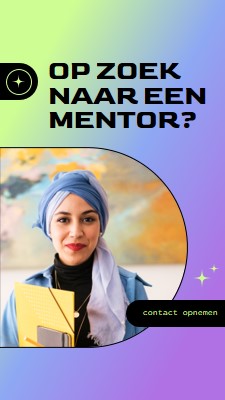 Op zoek naar een mentor? purple modern,bold,gradient,geometric,photo,sparkle