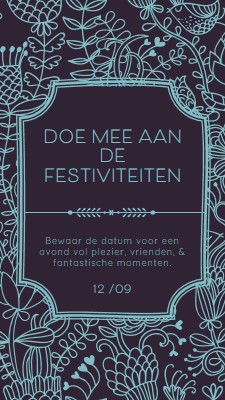 Doe mee aan de festiviteiten blue elegant,classic,floral