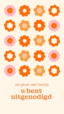 We geven een feestje. orange bold,fun,graphic