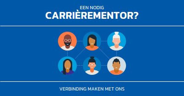 Carrièrementor nodig? blue simple,clean,illustration,circles,bold,graphic