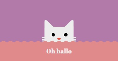 Hallo. red cute,simple,cat,neutral,bright,fun