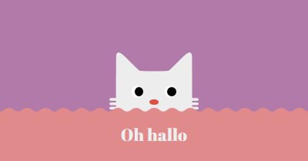 Hallo. red cute,simple,cat,neutral,bright,fun