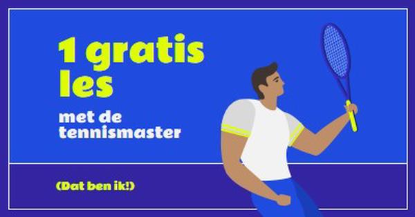 Gratis les met tennismaster blue vibrant,bold,block,frame,graphic,bright