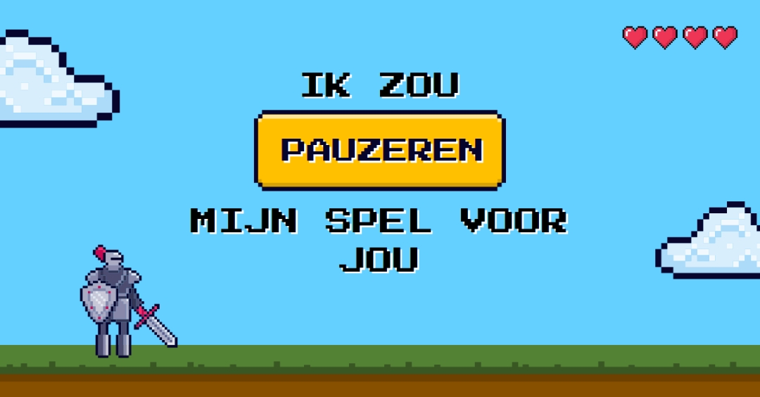 Ik zou mijn spel voor jou onderbreken blue vibrant,whimsical,game,retro,playful,computer