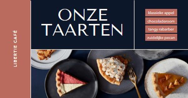 Geniet van onze taarten blue simple,classic,organized