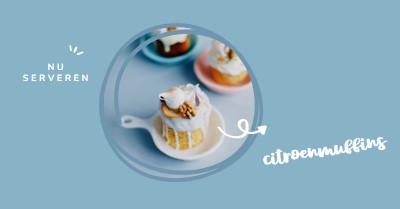 Nu citroenmuffins serveren blue modern,playful,whimsical