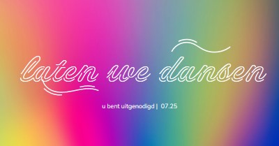 Laten we dansen, je bent uitgenodigd pink bold,bright,typographic