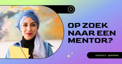 Op zoek naar een mentor? purple modern,bold,gradient,geometric,photo,sparkle