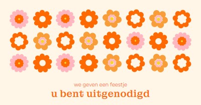 We geven een feestje. orange bold,fun,graphic