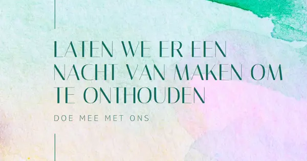 Laten we er een nacht van maken om te onthouden green minimal,elegant,watercolor