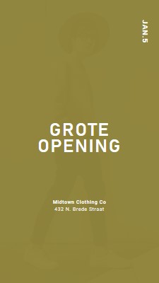 Opening kledingwinkel green modern-bold