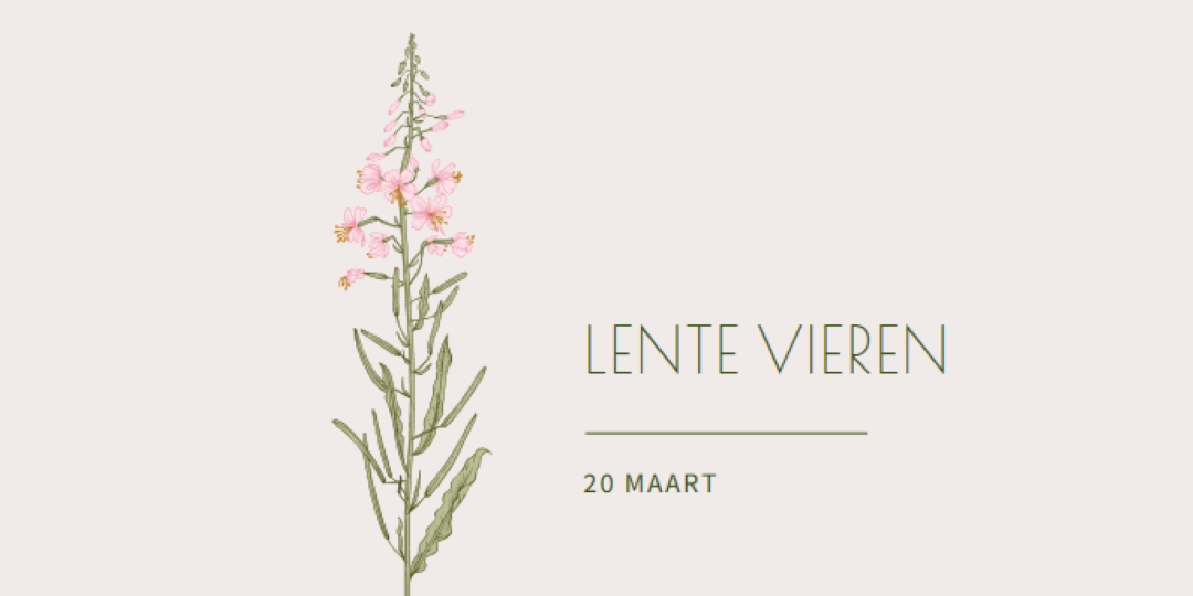 Lente vieren white vintage-botanical