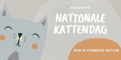 Gelukkige Nationale Kattendag gray organic-simple