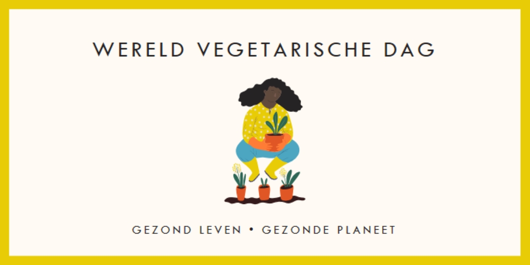 Het is wereld vegetarische dag white modern-simple