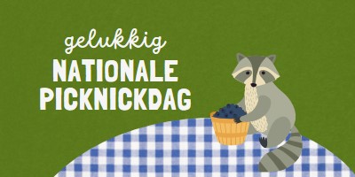 Gelukkige nationale picknickdag green whimsical-color-block