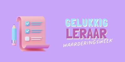 Week van docentwaardering purple whimsical-color-block