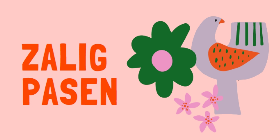 Zalig Pasen pink whimsical-color-block